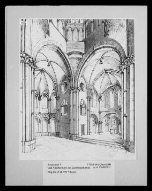 Stich der Liebfrauenkirche in Roermond, Querschiff und Altarbereich