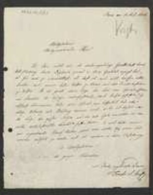 Brief von Friedrich Siegmund Voigt an Unbekannt
