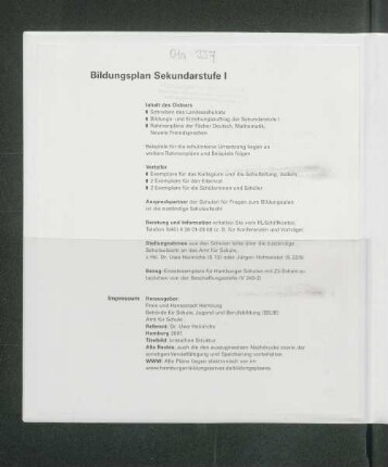 Bildungsplan Sekundarstufe I