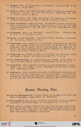 Bronze, Messing, Zinn (Nr. 388 - 435)