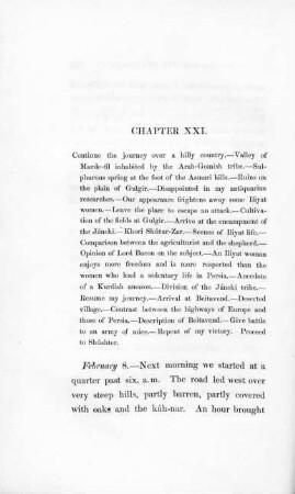 Chapter XXI: Continuation of the Journey