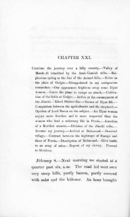 Chapter XXI: Continuation of the Journey