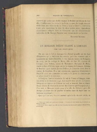 Un douzain inédit frappé a limoges par les politiques