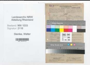 Entnazifizierung Walter Steinke , geb. 27.01.1905 (Polizist)