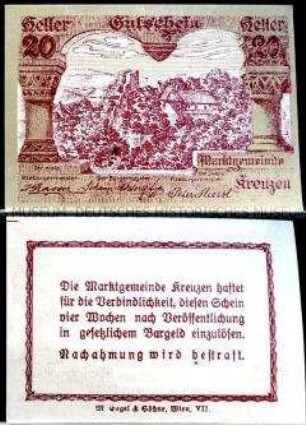 Kreuzen, Oberösterreich 20 Heller
