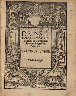 De Institvendis Ministris Ecclesiae : ad Clarissimum Senatum Pragensem Bohemiae