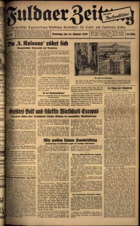 Ausgabe vom Dienstag, den 24. Januar 1939.