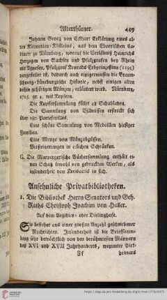 Ansehnliche Privatbibliotheken