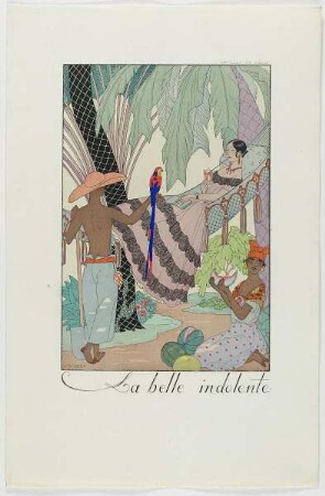 "La belle indolente", aus dem Mode-Almanach "Falbalas et Fanfreluches 1923"