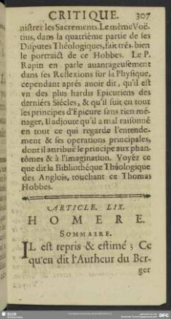 Article LIX. Homere