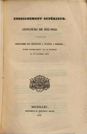 Enseignement supérieur : concours général. 1841/42 (1841), 16. Nov.