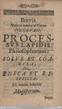 PROCESSUS LAPIDIS PHILOSOPHORUM: ...