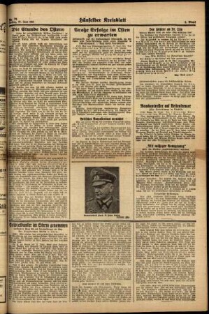 Zweite Ausgabe vom Freitag, den 27. Juni 1941.