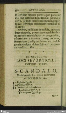 Conspectus Loci Seu Articuli Vigesimi Tertii De Scandalo