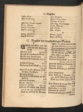 II. Register der denckwürdigen Sachen.