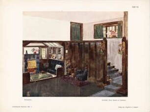 Kaminzimmer: Perspektivische Innenansicht (aus: Architekt. Rundschau, hrsg.v. Eisenlohr & Weigle, 1908)