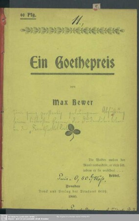 Ein Goethepreis