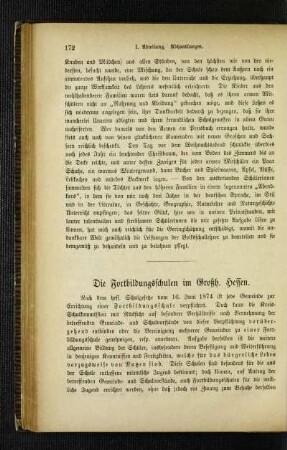 ¬Die¬ Fortbildungsschulen im Großh. Hessen