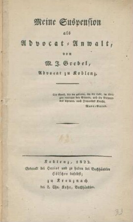Meine Suspension als Advocat-Anwalt