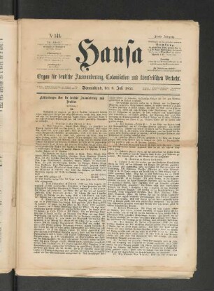 No. 141. Sonnabend, den 9. Juli 1853.