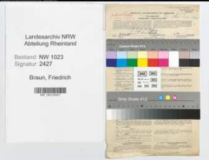 Entnazifizierung Friedrich Braun , geb. 31.07.1890 (Rektor)