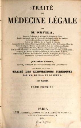 Traité de médecine légale, 1