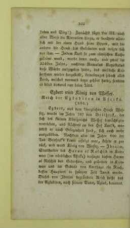 Egbert wird Koenig von Wessex. Reich der Aglabiten in Afrika