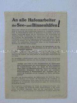 Propagandaflugblatt des Deutschen Arbeiterkomitees gegen die Remilitarisierung