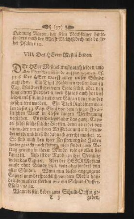 VIII. Des HErrn Meßia Leiden