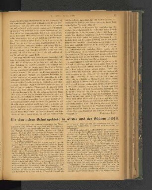 Die deutschen Schutzgebiete in Afrika und der Südsee 1910/11.