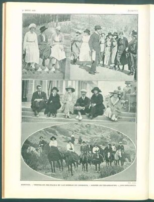 Mendoza. - Temporada balnearia en las sierras de Cacheuta. - Grupos de veraneantes. - Una cabalgata