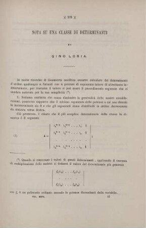 Nota su una classe di determinanti.