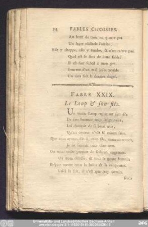 Fable XXIX. Le Loup & son fils.