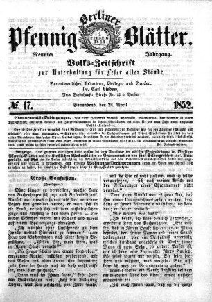 No. 17, Sonnabend, den 24. April