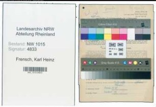 Entnazifizierung Karl Heinz Frensch , geb. 06.02.1920 (Kaufmann)