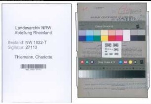 Entnazifizierung Charlotte Thiemann , geb. 22.04.1919 (Verkaeuferin)