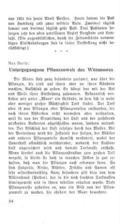 Untergegangene Pflanzenwelt des Wittmoores