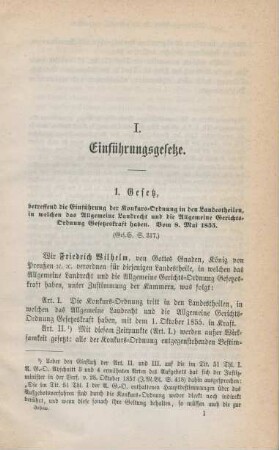 I. Einführungsgesetze.