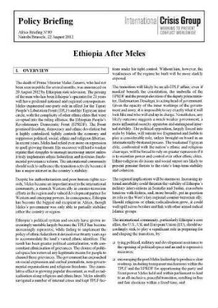Ethiopia after Meles