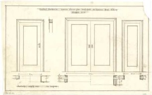 Billing, Hermann; Karlsruhe (Baden-Württemberg), Kolpingplatz; Kolpingplatz (früher Karlsplatz) - Neubau Kantstraße, Wohnhaus Billing, Innentüren (Grundrisse; Ansichten)