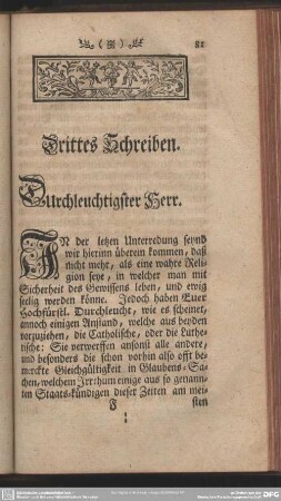 Drittes Schreiben