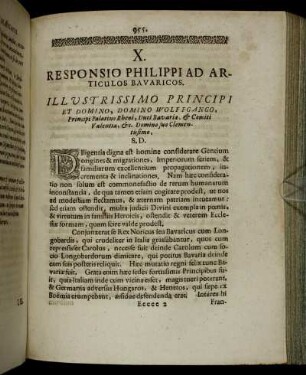 X. Responsio Philippi Ad Articulos Bavaricos.