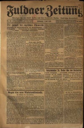 Ausgabe vom Mittwoch, den 03. Juli 1929.