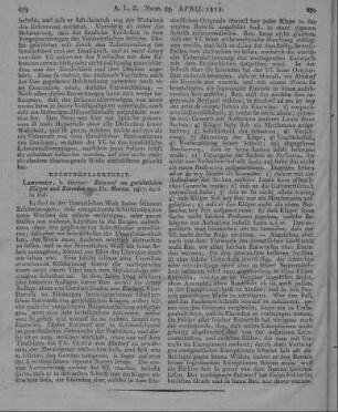 Moritz: Entwurf zu gerichtlichen Klagen und Einreden. Landshut: Storno 1817