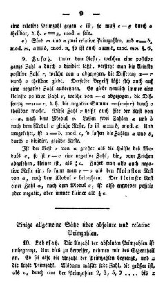 Einige allgemeine Sätze über absolute und relative Primzahlen.