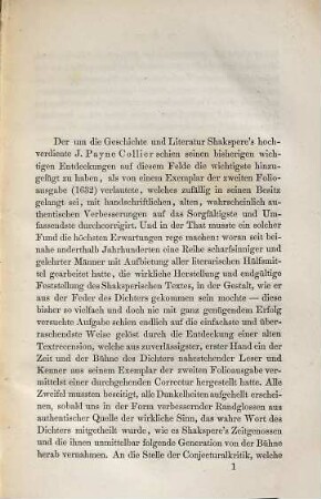 J. Payne Collier's alte handschriftliche Emendationen zum Shakspere