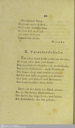 X. Vaterlandsliebe