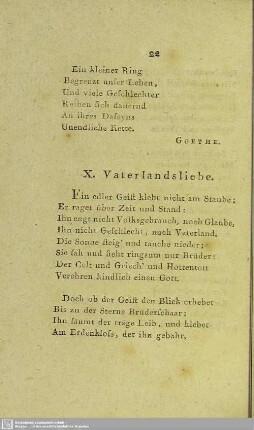 X. Vaterlandsliebe