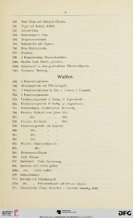 Waffen (Nr. 249-296)