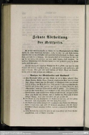 Zehnte Abtheilung. Von Mehlspeisen